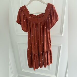Adorable Burnt Orange Dress with hearts